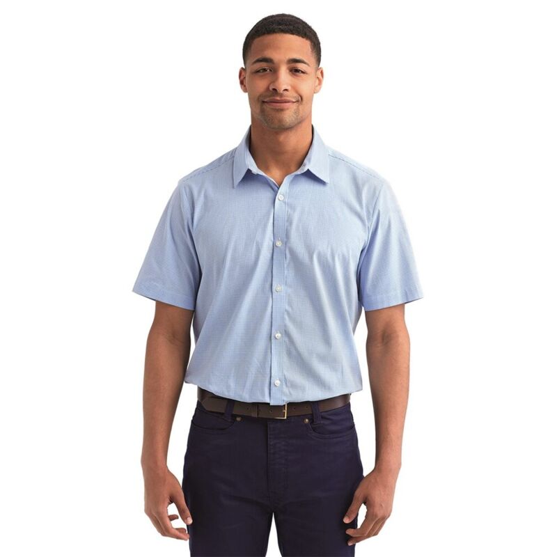 Men&#39;s Microcheck Gingham Cotton Shirt Thumbnail