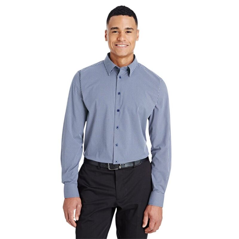 Men&#39;s CrownLux Performance® Tonal Mini Check Woven Dress Shirt Thumbnail