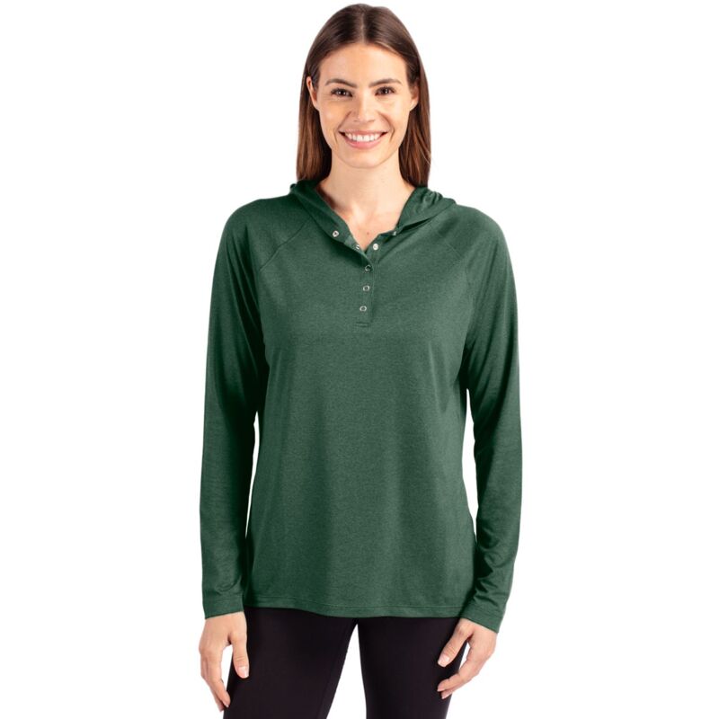 Cutter & Buck Coastline Epic Comfort Eco Recycled Womens Hooded Shirt Thumbnail