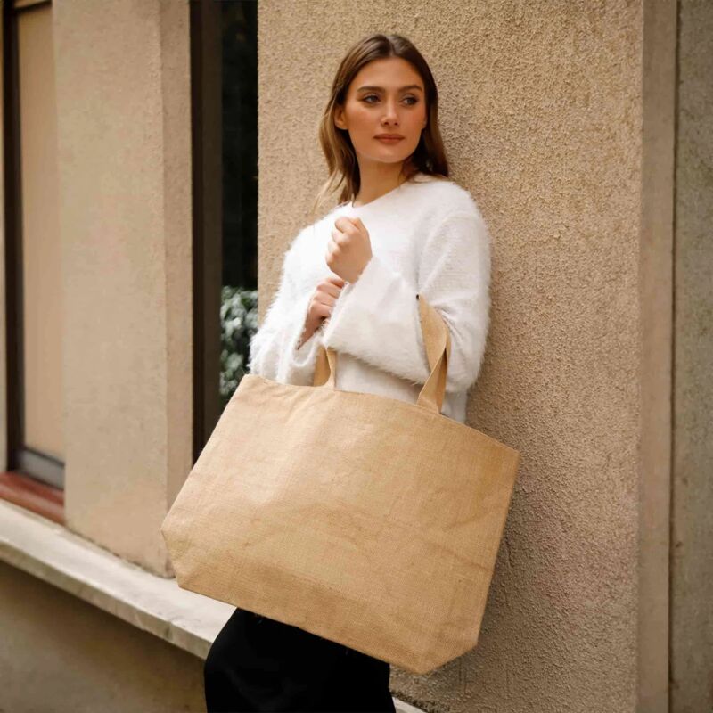 Jumbo Versatile Jute Tote Thumbnail