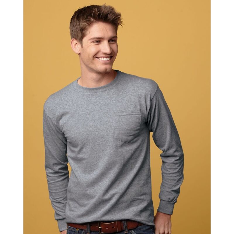 Unisex Union-Made Long Sleeve Pocket T-Shirt Thumbnail