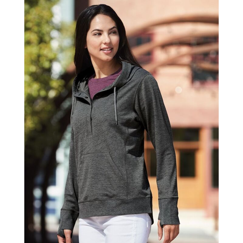 Women’s Omega Stretch Snap-Placket Hooded Sweatshirt Thumbnail