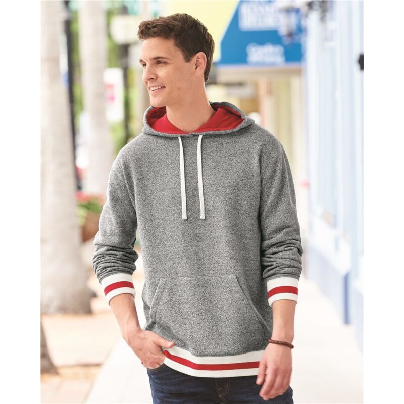Unisex Peppered Fleece Lapover Hooded Sweatshirt Thumbnail