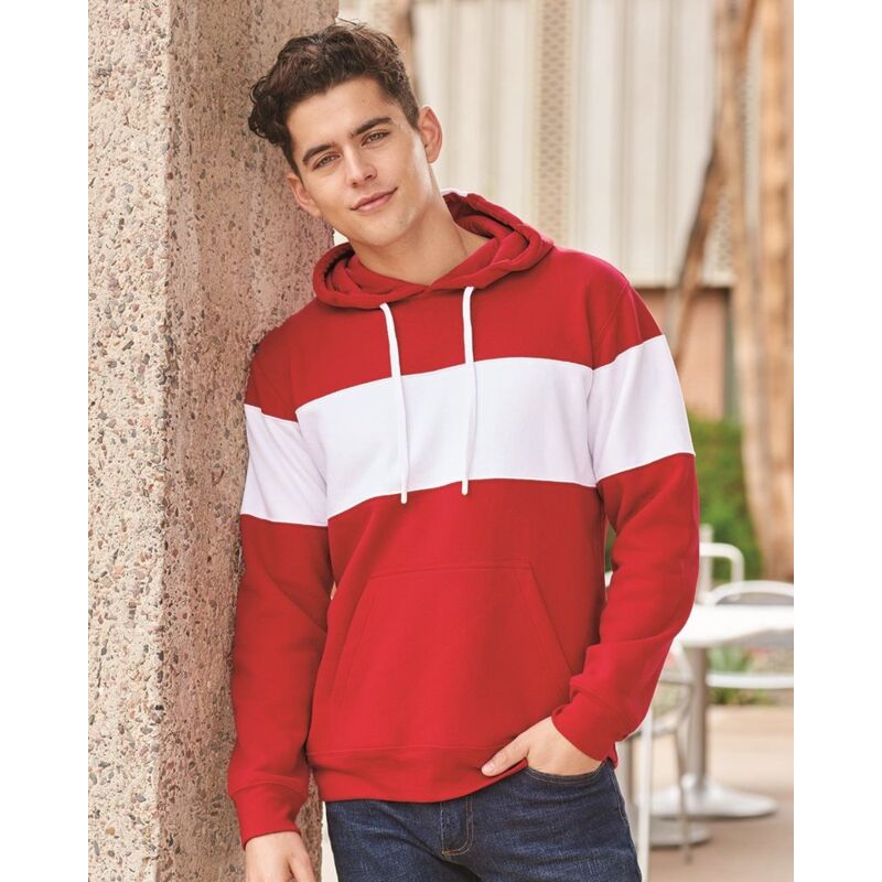 Men's Varsity Fleece Colorblocked Hooded Sweatshirt Thumbnail
