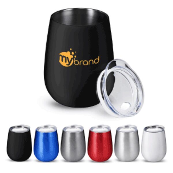 10 OZ. STEMLESS VACUUM WINE TUMBLER WITH LID Thumbnail