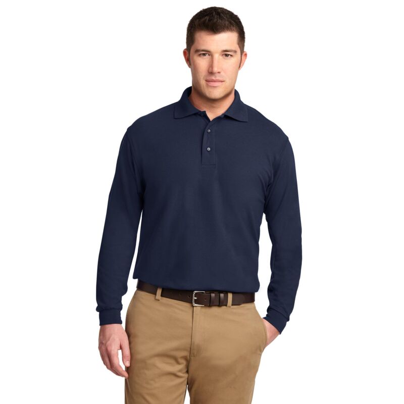Tall Silk Touch Long Sleeve Polo Thumbnail